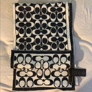 COACH Black & White Shimmer Scarf